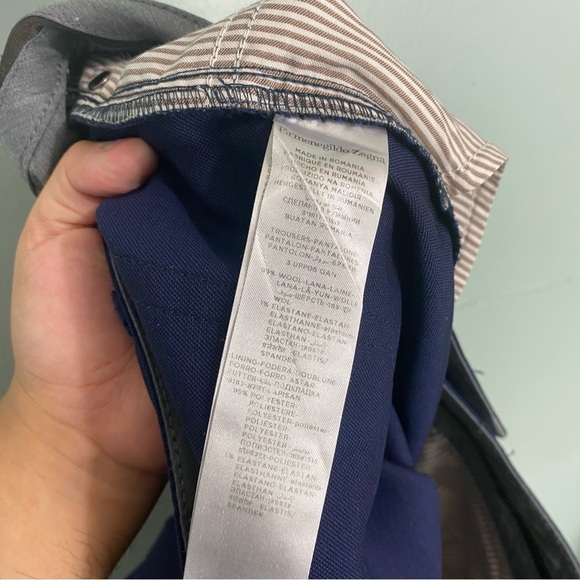 Ermenegildo‎ Zegna Blue Wool Blend Pants Sz 40X30 - Picture 8 of 8